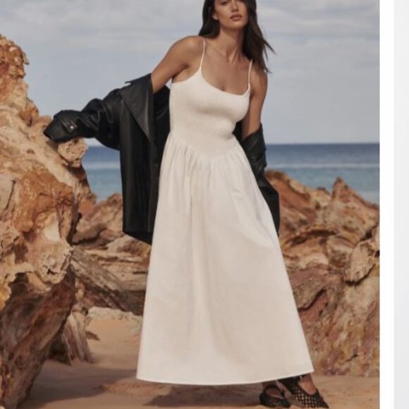 DISSH Dresses & Skirts - DISSH MILANO WHITE COTTON MIDI DRESS, White, Size 4
